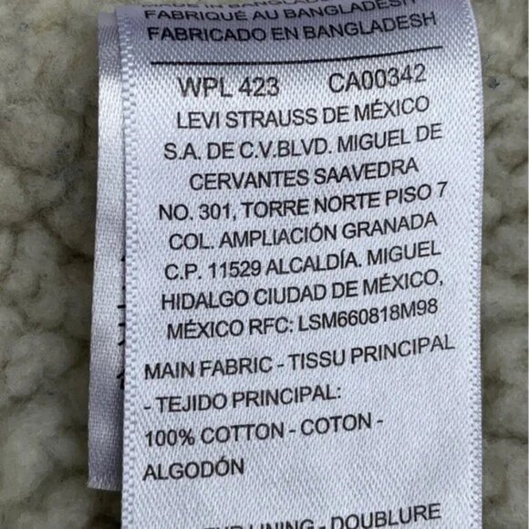 Levi Signature Gold Sherpa Lined Trucker Denim Jean Jacket Men’s size Medium - Picture 13 of 15